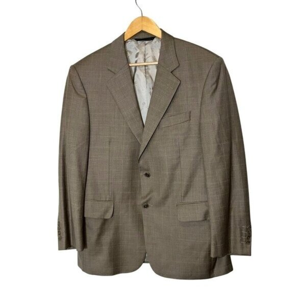 LORO PIANSMens Brown Blazer Ridley Ct 100% Wool Size 42 S